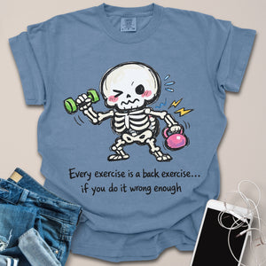 Back Exercise Skeleton Doodle Shirt