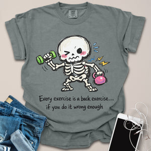 Back Exercise Skeleton Doodle Shirt