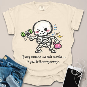Back Exercise Skeleton Doodle Shirt