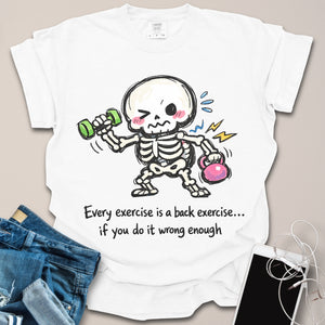 Back Exercise Skeleton Doodle Shirt