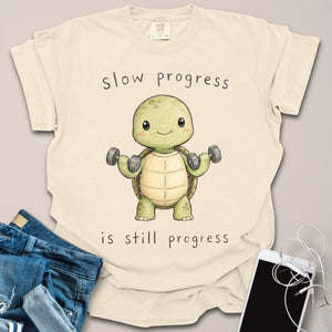 Slow Progress Turtle Motivational Shirt