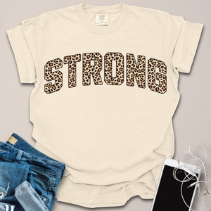 Strong Word Leopard Print Shirt