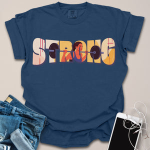 Strong Word Mask Gym Shirt