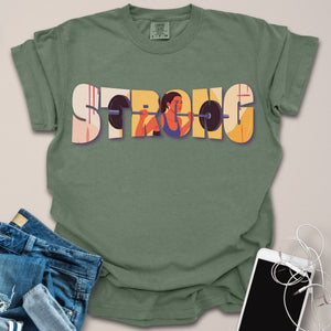 Strong Word Mask Gym Shirt