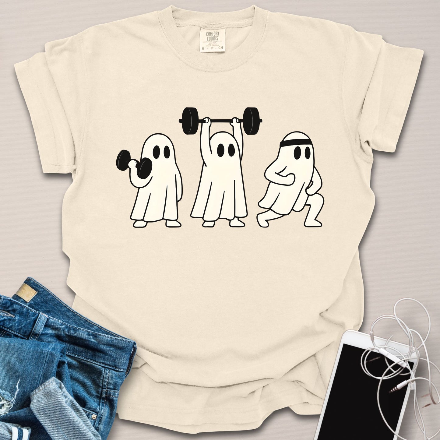 Ghosts Trio Working Out Halloween Shirt