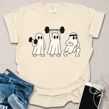 Ghosts Trio Working Out Halloween Shirt