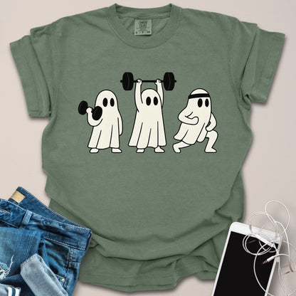 Ghosts Trio Working Out Halloween Shirt