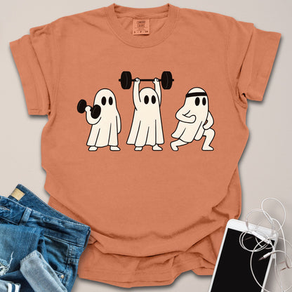 Ghosts Trio Working Out Halloween Shirt