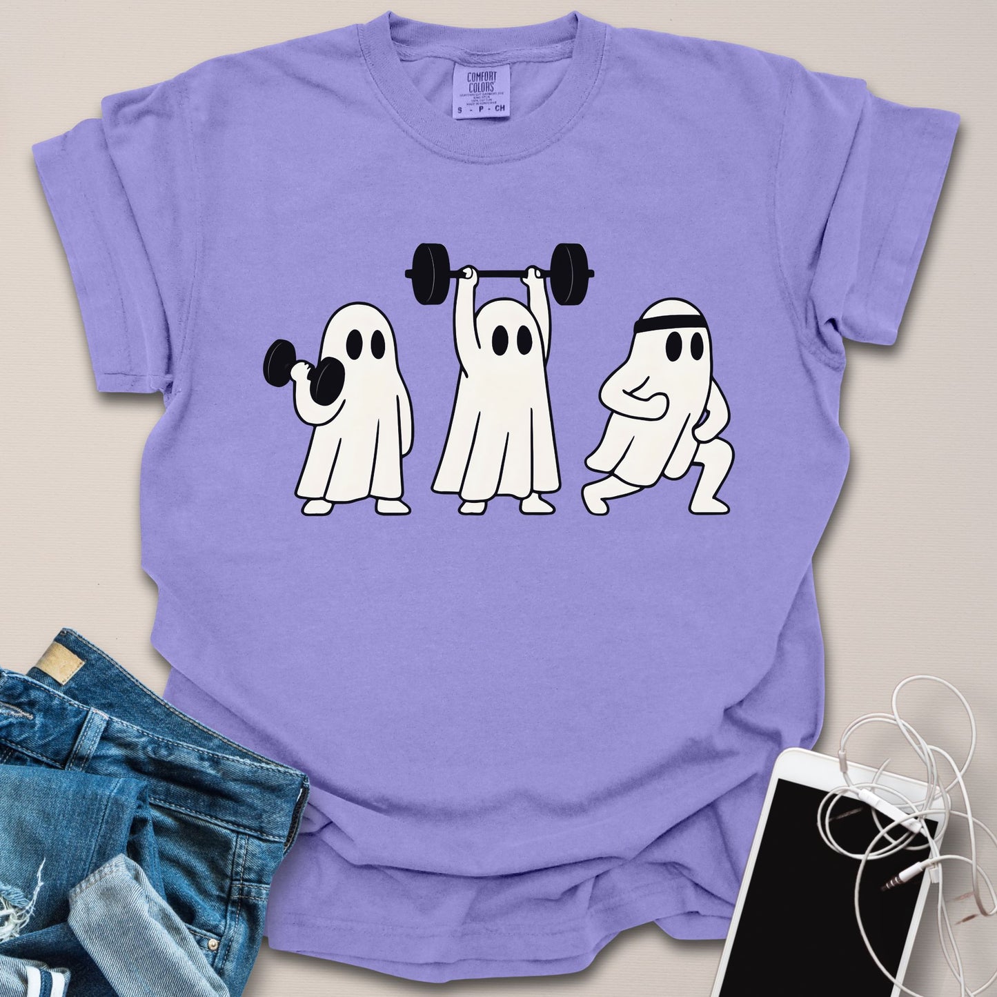 Ghosts Trio Working Out Halloween Shirt