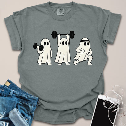 Ghosts Trio Working Out Halloween Shirt