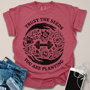 Trust The Seeds Floral Gym Shirt