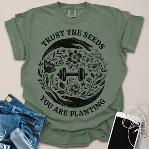 Trust The Seeds Floral Gym Shirt