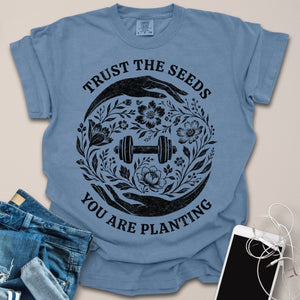 Trust The Seeds Floral Gym Shirt