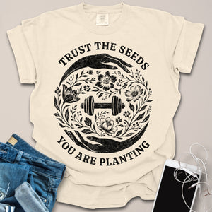 Trust The Seeds Floral Gym Shirt