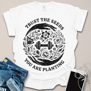 Trust The Seeds Floral Gym Shirt