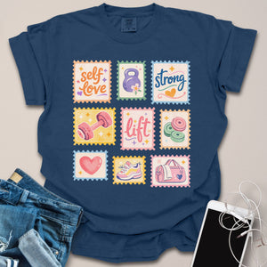 Vintage Stamp Grid Gym Shirt