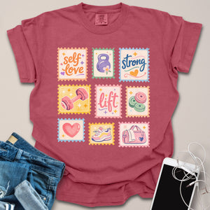 Vintage Stamp Grid Gym Shirt