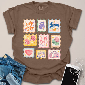 Vintage Stamp Grid Gym Shirt