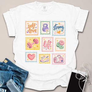 Vintage Stamp Grid Gym Shirt