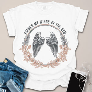 Earned My Wings At Gym Vintage Botanical Shirt