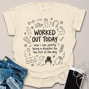 Worked Out Today Doodle Art Shirt
