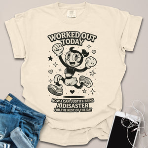 Worked Out Today Rubber Hose Graphic Shirt