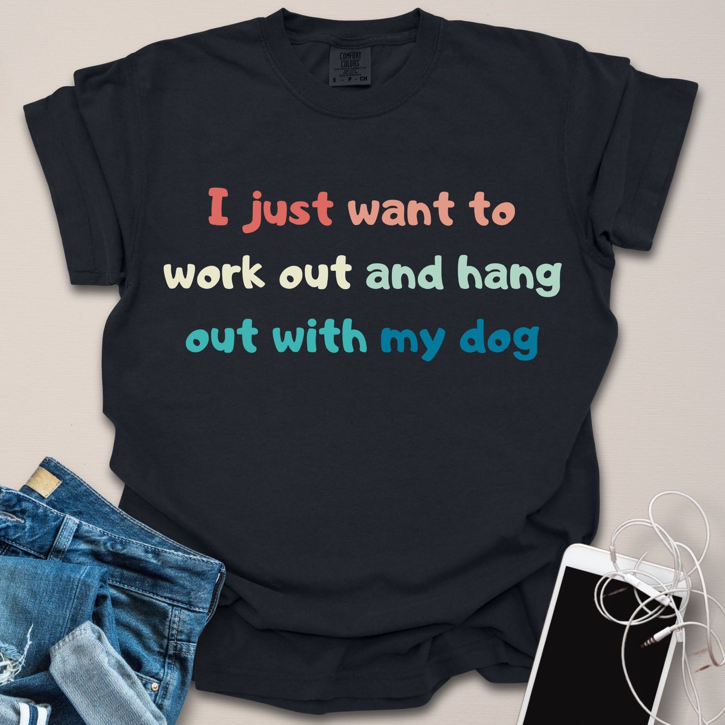 Workout + Hang With My Dog Retro Shirt