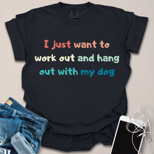 Workout + Hang With My Dog Retro Shirt