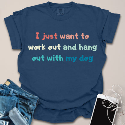 Workout + Hang With My Dog Retro Shirt