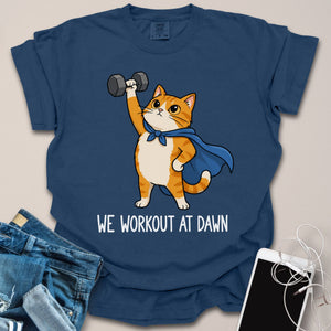 Morning Workout Cartoon Cat Shirt