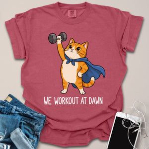 Morning Workout Cartoon Cat Shirt