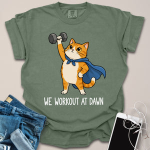 Morning Workout Cartoon Cat Shirt