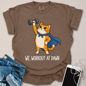 Morning Workout Cartoon Cat Shirt
