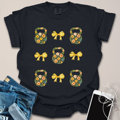 Yellow Coquette Kettlebell Grid Shirt