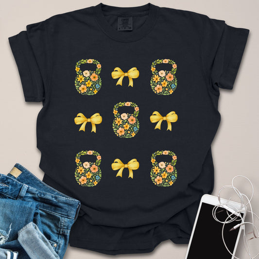 Yellow Coquette Kettlebell Grid Shirt